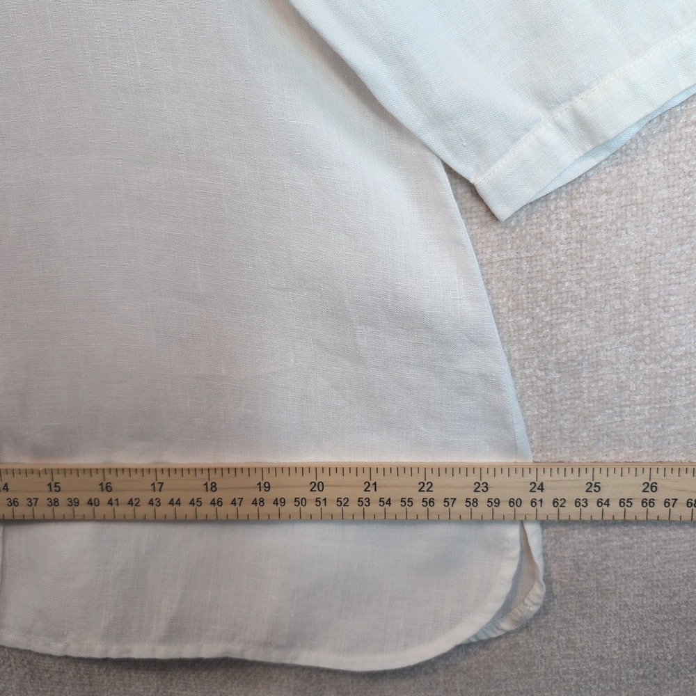 Soft Surroundings White 100% Linen Pintuck Tunic Top Wmns PM Office Cottagecore - Picture 8 of 11